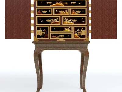 Ornate Japanese Cabinet 3D model
