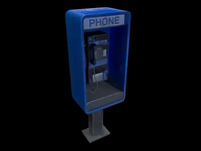 Street Payphone - Gest Low-poly 3D model