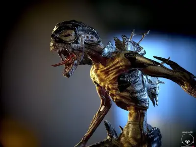 Armored Alien LowPoly Low-poly 3D model