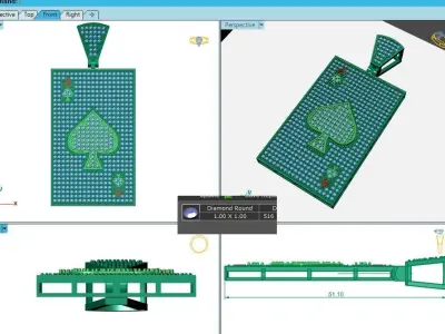 Ace in the Heart  A Diamond Encrusted Locket 3D print model