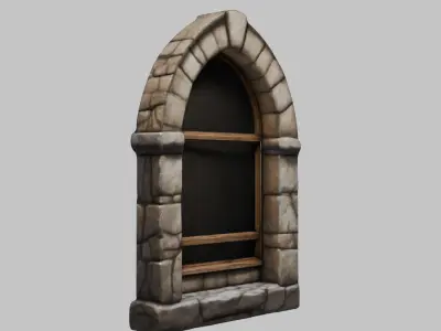 Medieval Stone Window Low-poly 3D model