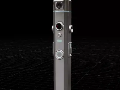 Smart City Traffic Sensor Pole Futuristic Urban 3D Model Low-poly 3D model