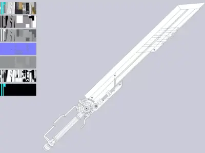 Scifi greatsword Low-poly 3D model