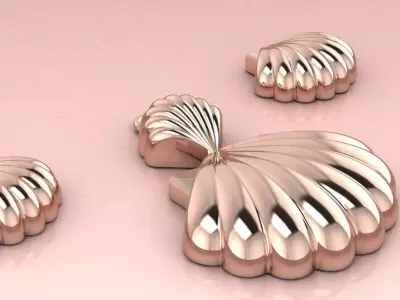 Aurelia Shell Half-Set jewelry 3D model - for her 3D print model