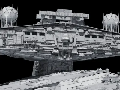 Imperial II-Class Star Destroyer Kitbash Blender UE5 - Star Wars 3D model