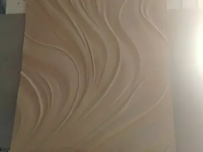 Abstract Wave Bas-Relief Wall Decor Set STL Mural CNC 398  3D model