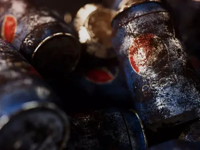 Garbage rusty Pepsi Can Low-poly 3D model