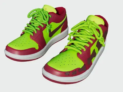 DINO 2 Air Jordan 1 BUSTER LOW Shoes PBR  Low-poly 3D model