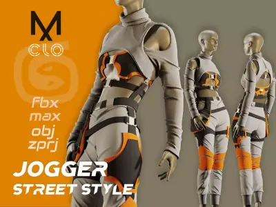 Women Street Wear Outfit 3D model