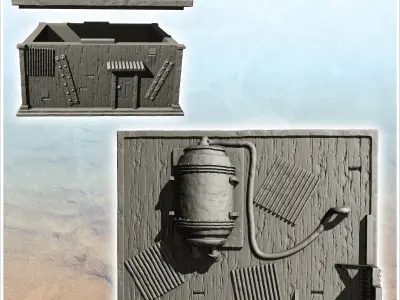 House with window and generator on roof -8- 3D print model