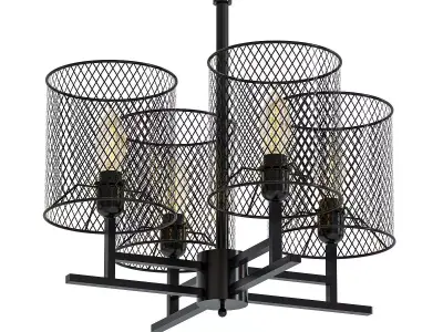 Connor R chandelier with four metal baskets 3D model