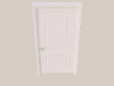 Two Panel Curved Interior Door 3D model