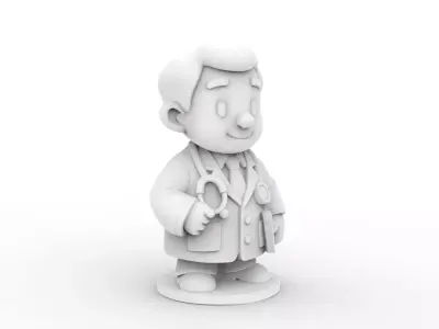 Cartoon Doctor 3D Printable 3D print model buy
