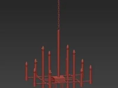 lokki loki chandelier in gold 3D model