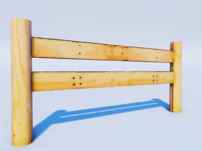 Cartoon Prop Essentials - Wooden Fence Low-poly 3D model