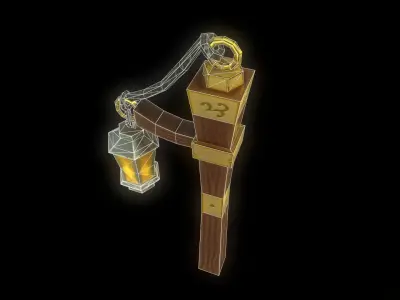 STYLIZED LANTERN Low-poly 3D model purchase