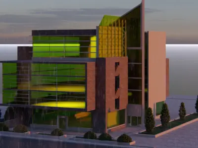 Futuristic Skyscraper-Building office-Modern office 3D model