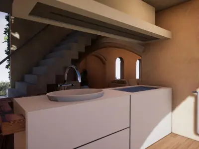 SHC Spanish Modern House 2 Low-poly 3D model