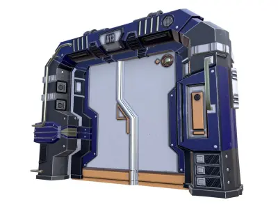 electronic gate electric door  Low-poly 3D model