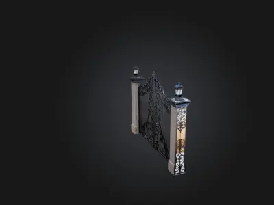 Custom Iron Gate Design Low-poly 3D model