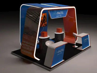 Modern Stand for communications company 3D model