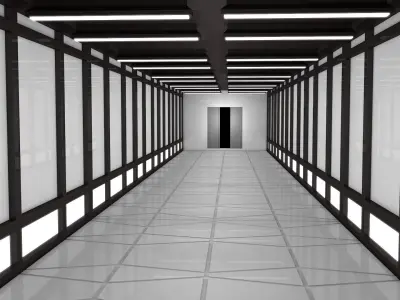 Sci Fi Corridor 3D model 18