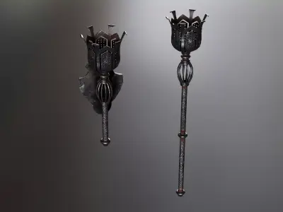 Medieval Sconce Low-poly 3D model