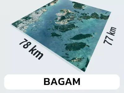 Bagam Indonesia City Landscape 3D Model 3D model