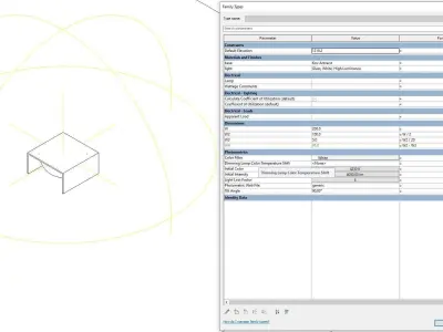Lamps - Full Parametric Revit Family Free 3D model