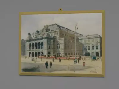 Painting by adolf hitler Free low-poly 3D model