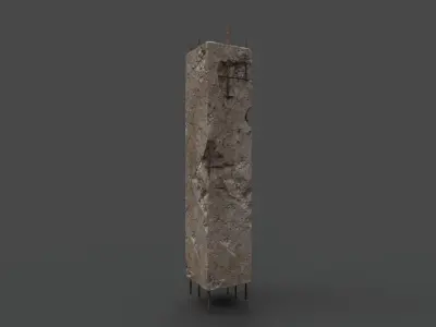 OLD DAMAGED PILLAR Low-poly 3D model