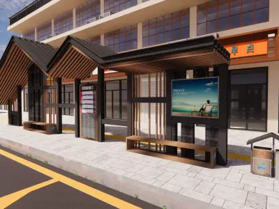 Bus Stop Collections -B10 3D model