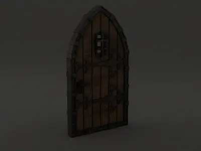 Medieval Door Old Dungeon Door 3D Model Low-poly 3D model
