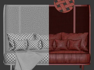 Three-seater garden sofa CV33 High back 3D model