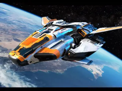 RQ5 - Space Defence Shuttle  Low-poly 3D model