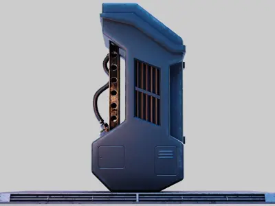Sci-fi Computer Terminal Low-poly 3D model