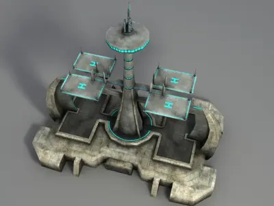 Sci Fi Desert Buildings Low-poly 3D model