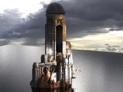 Gomorrah Tower structure Island 3D model