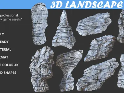 Low poly Cliff Formation Rock Low-poly 3D model