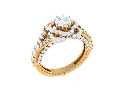Women Ring  Render 3dm STL OBJ FBX Details 3D print model 6