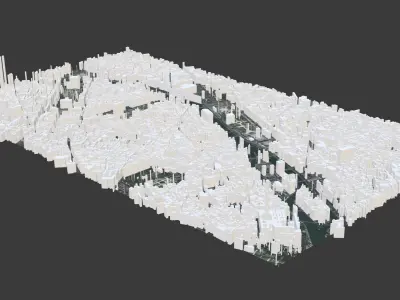 Paris City Low-poly 3D model
