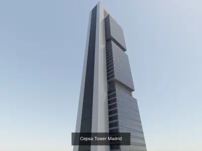 Madrid Cuatro Torres Bussines Area 3D Model Pack
