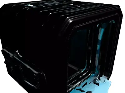 Futuristic Metallic Container Low-poly 3D model