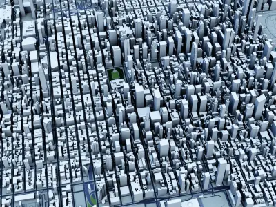 New York City with Terrain 3D model