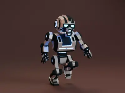Sci-Fi Robot X-25-1 low-poly stylized Low-poly 3D model