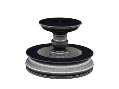 fountain for outdoor backyard decoration house exterior  Low-poly 3D model