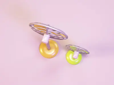 Miniature dollhouse furniture desktop fan and floor fan 3D print model