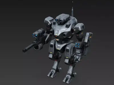 Sci-Fi Combat Robot PBR 3D Model 3D model