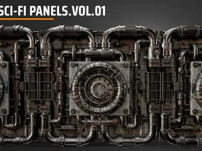 sci-fi panels vol 01 Low-poly 3D model