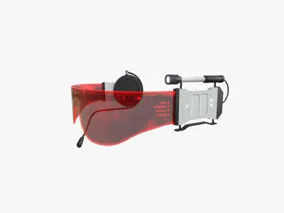 SciFi Glasses D03 Red - Character Design Fashion Low-poly 3D model